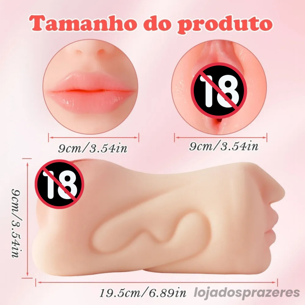 Masturbador Masculino Formato Boca Anus e Vagina com Textura Realista