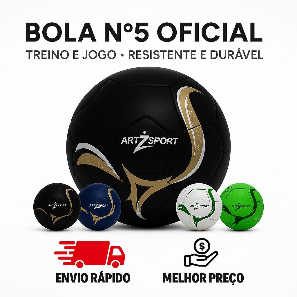 Bola de Futebol Campo Nº5 |Treino e Jogo| Infantil e Adulto| Costurada e Resistente