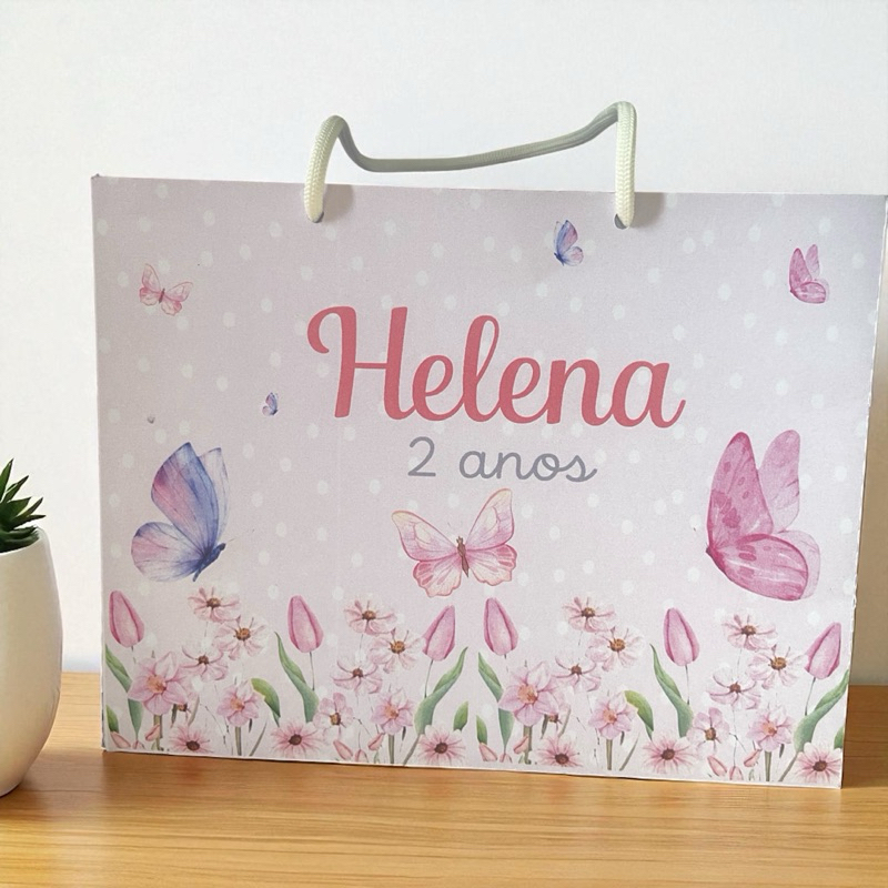 Sacolinha personalizada tema Jardim das Borboletas | Lembrancinha Encantada - DESMONTADAS