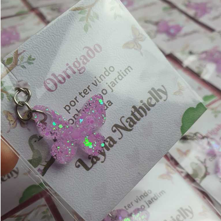 Chaveiro personalizado Borboleta Aniversário  Chá de Fralda