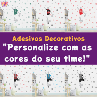 Adesivo de Parede Infantil Quarto Menino Futebol com Nome Personalizado Jogador + 75 Bolas em Oferta na Shopee