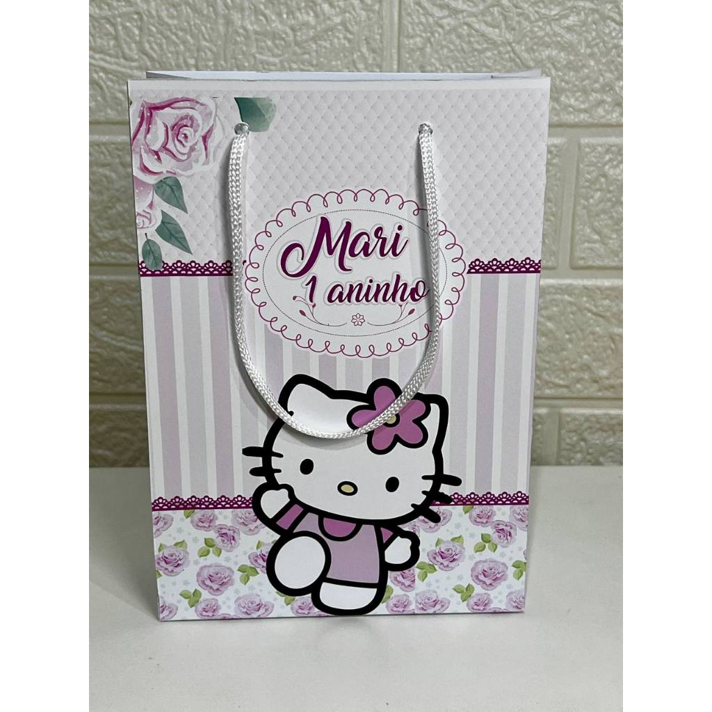 sacola para festa infantil sacola personalizadas tema HELLO KITTY sacolinha surpresa aniversário
