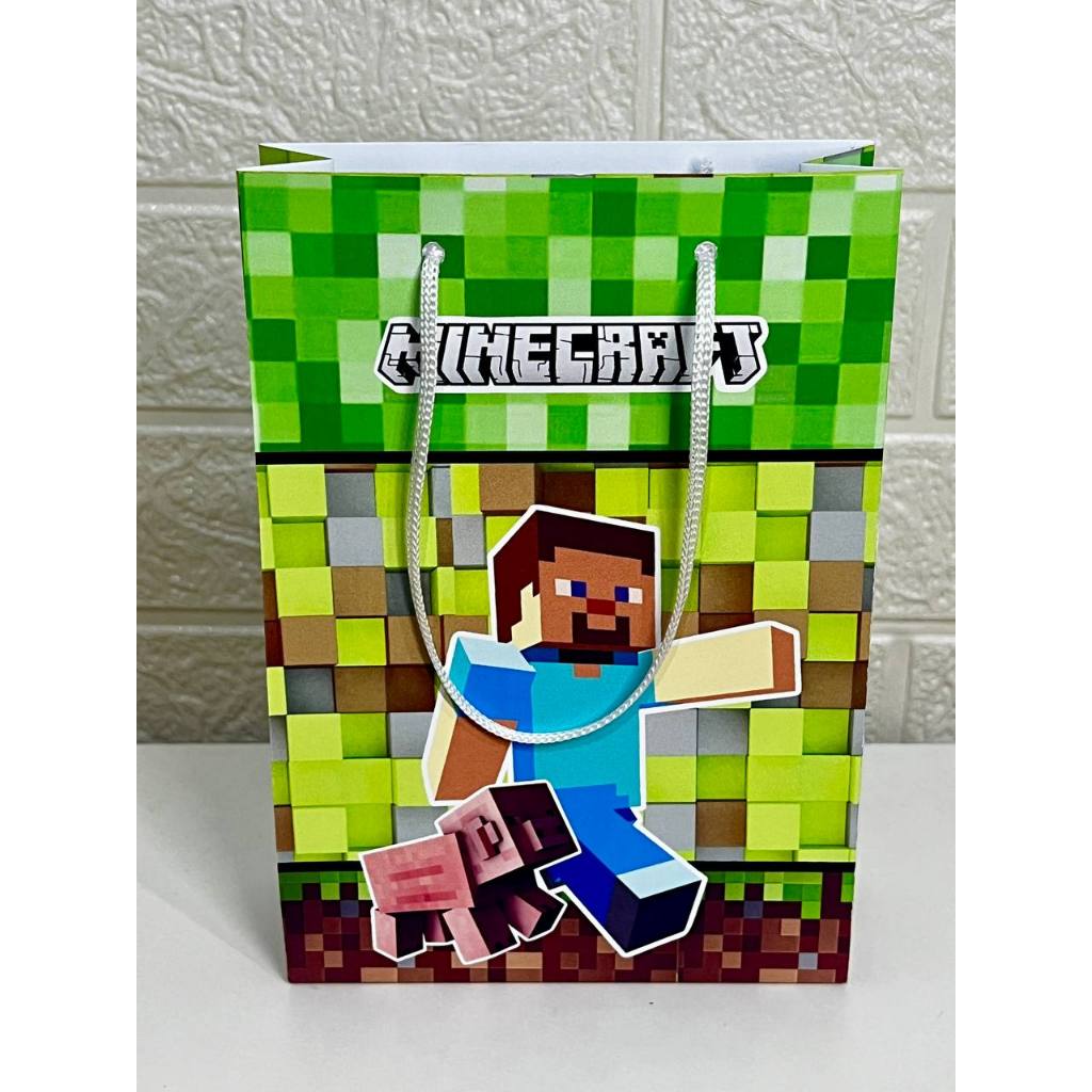 sacola para festa infantil sacola personalizadas tema MINECRAFT sacolinha surpresa aniversário