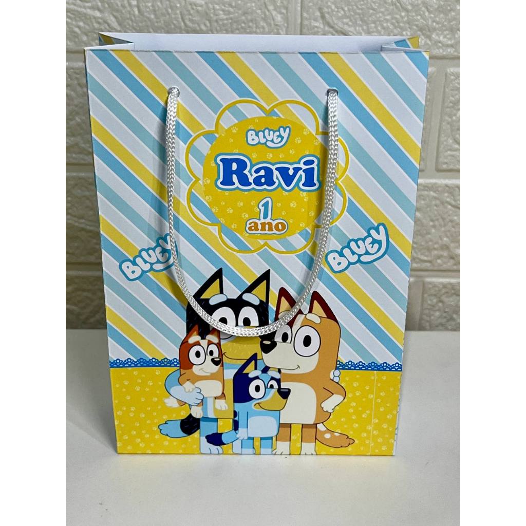 sacola para festa infantil sacola personalizadas tema BLUEY sacolinha surpresa aniversário