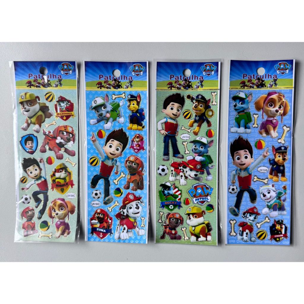 15/20/30/40/50 Patrulha Canina Cartelas Adesivos Stickers Infantil - Personagem em Oferta na Shopee