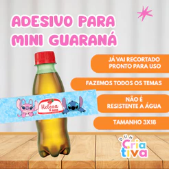 Rótulo Adesivo para Refrigerante Mini Guaraná – Personalizado com Tema