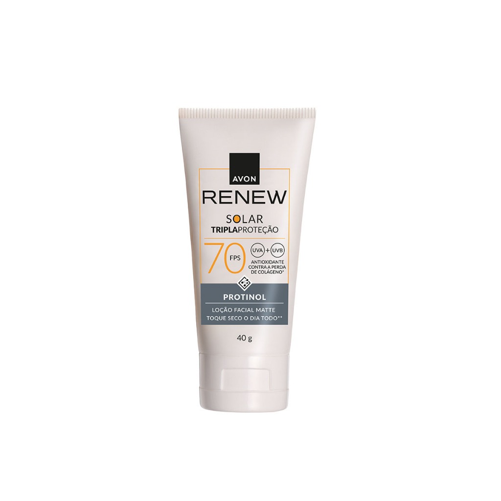 Protetor Solar Facial Avon Renew | Fps70, 50, 30 | Matte Protinol | Hialurônico | Niacinamida | COR