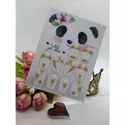 Cartela de pingentes 10 joias para unhas = 05 pares
