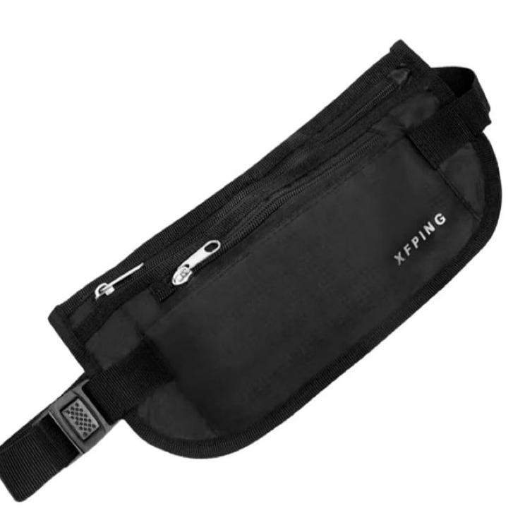 Pochete Bolsa Anti Roubo Furto Doleira Segurança Unissex Top Cor Preto Desenho Do Tecido Lisa
