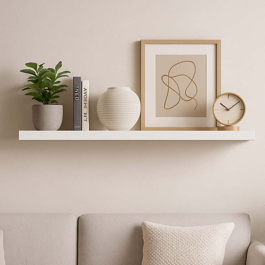 Prateleiras 80x15 Branco MDF 25mm com Suporte Invisível Decoração quarto sala escritório