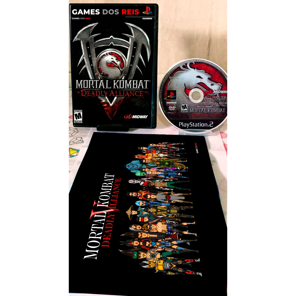 Jogo Mortal Kombat Deadly Alliance para Play 2 Mídia Física Com Poster e Mídia Impressa Jogo de Luta
