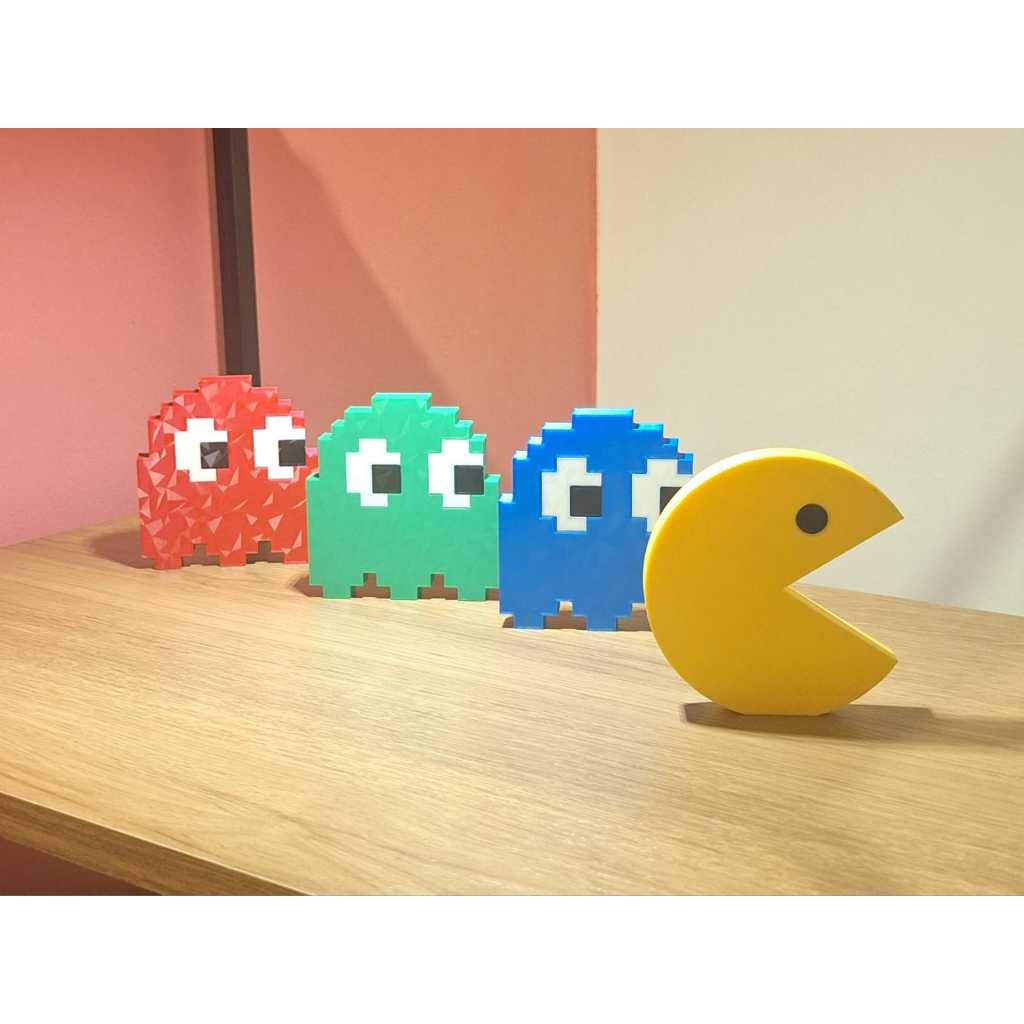 Pac-Man, Decoração retrô Pac-Man, Decoração Geek, Pac-Man e Fantasmas