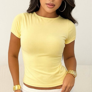 BLUSA BÁSICA FEMININA MANGA CURTA ACADEMIA FITNESS DIA A DIA CASUAL BABY TEE MODA VERAO CONFORTAVEL SUPLEX SLIM em Oferta na Shopee