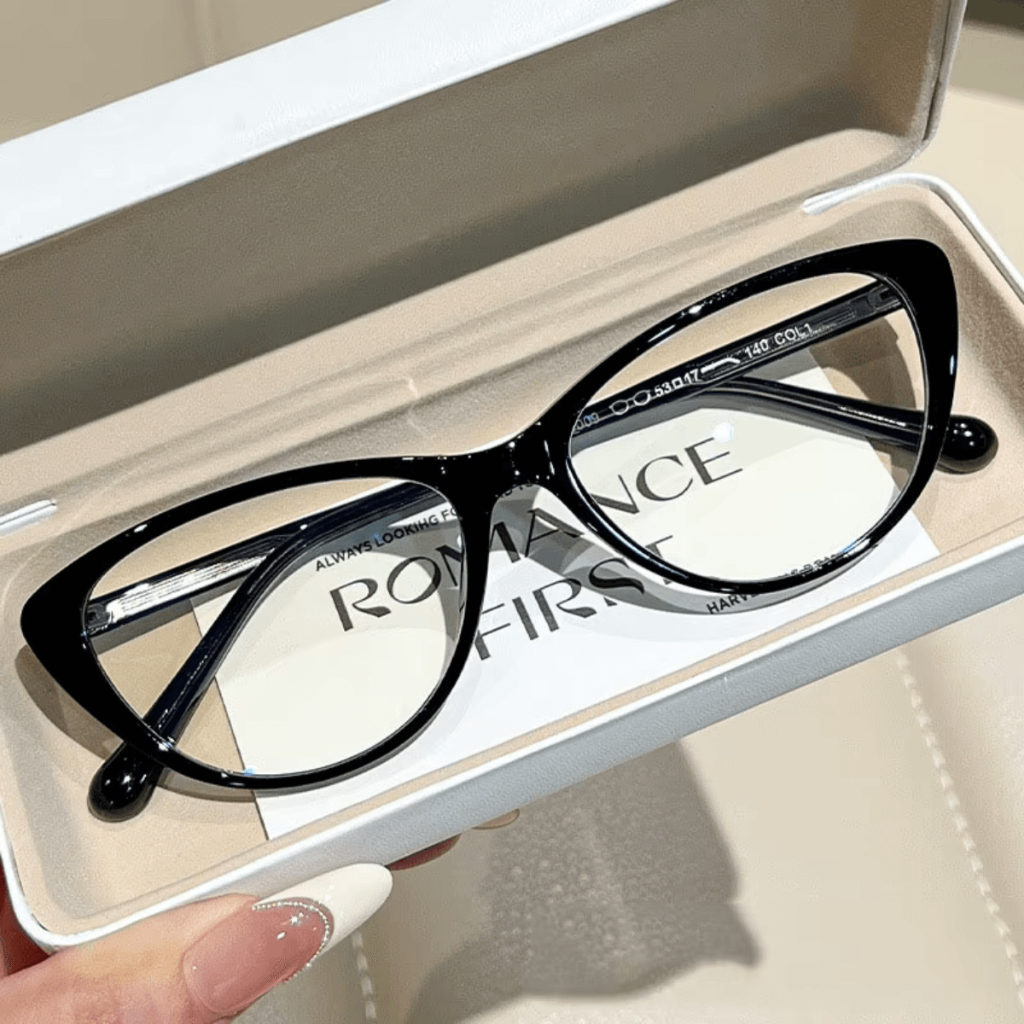Óculos Retrô Olho de Gato Gatinho Feminino Armação Moderna Elegante Fashion Bloqueio Luz Azul TR90 em Oferta na Shopee