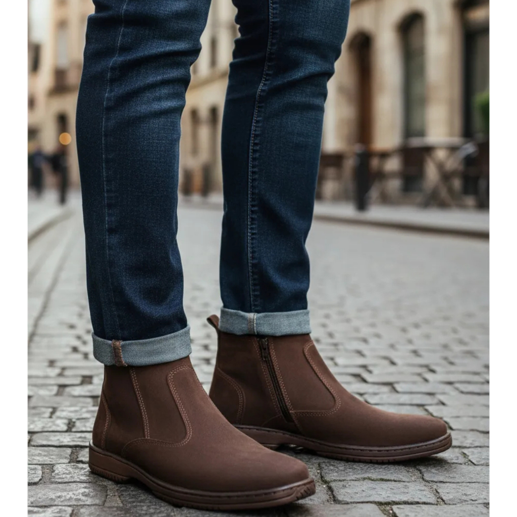 Bota Masculina Com Ziper Country Social Botina Trabalho Serviço Viagem Passeio Resistente Forte 2220
