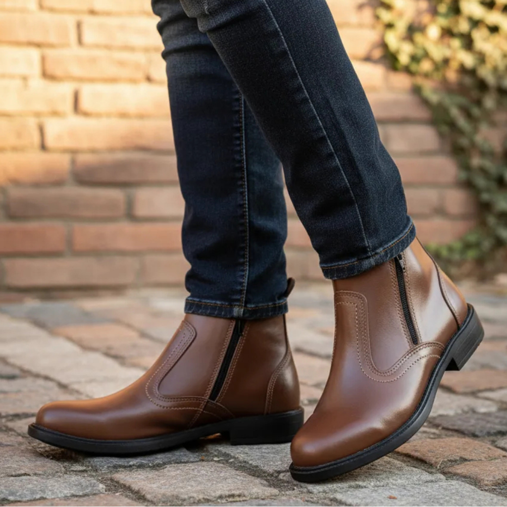 Botina em Couro Legitimo Marca Campolina Original Bota Masculina Trabalho Serviço Passeio Forte 2235