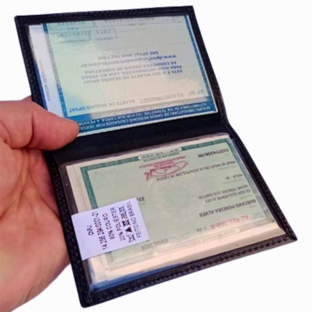 Porta documento de carro de moto couro moderno pratico masculino feminino promoção