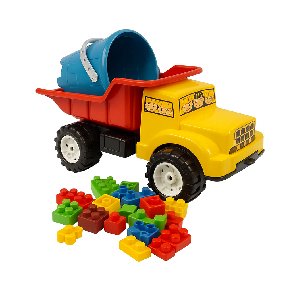 Caminhão Infantil Bruttus Caçamba com Balde e Blocos Bruttus Caçamba com Bloco e Balde Infantil Criativo e Educativo