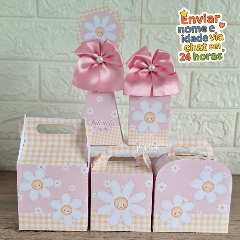 Kit Festa Personalizado Margaridas lembrancinha personalizada para aniversário jardim das Margaridas