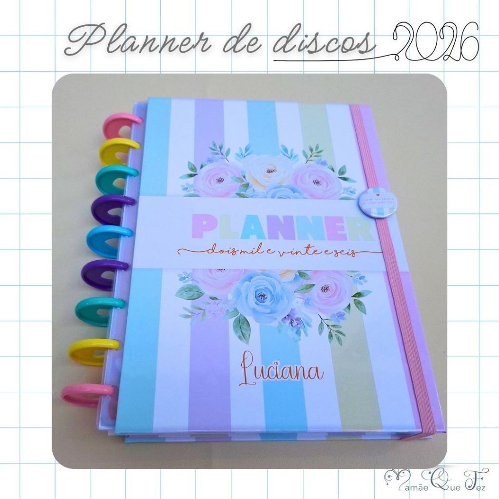 Planner de discos inteligente personalizado com nome logo ou foto, qualquer tema em Oferta na Shopee