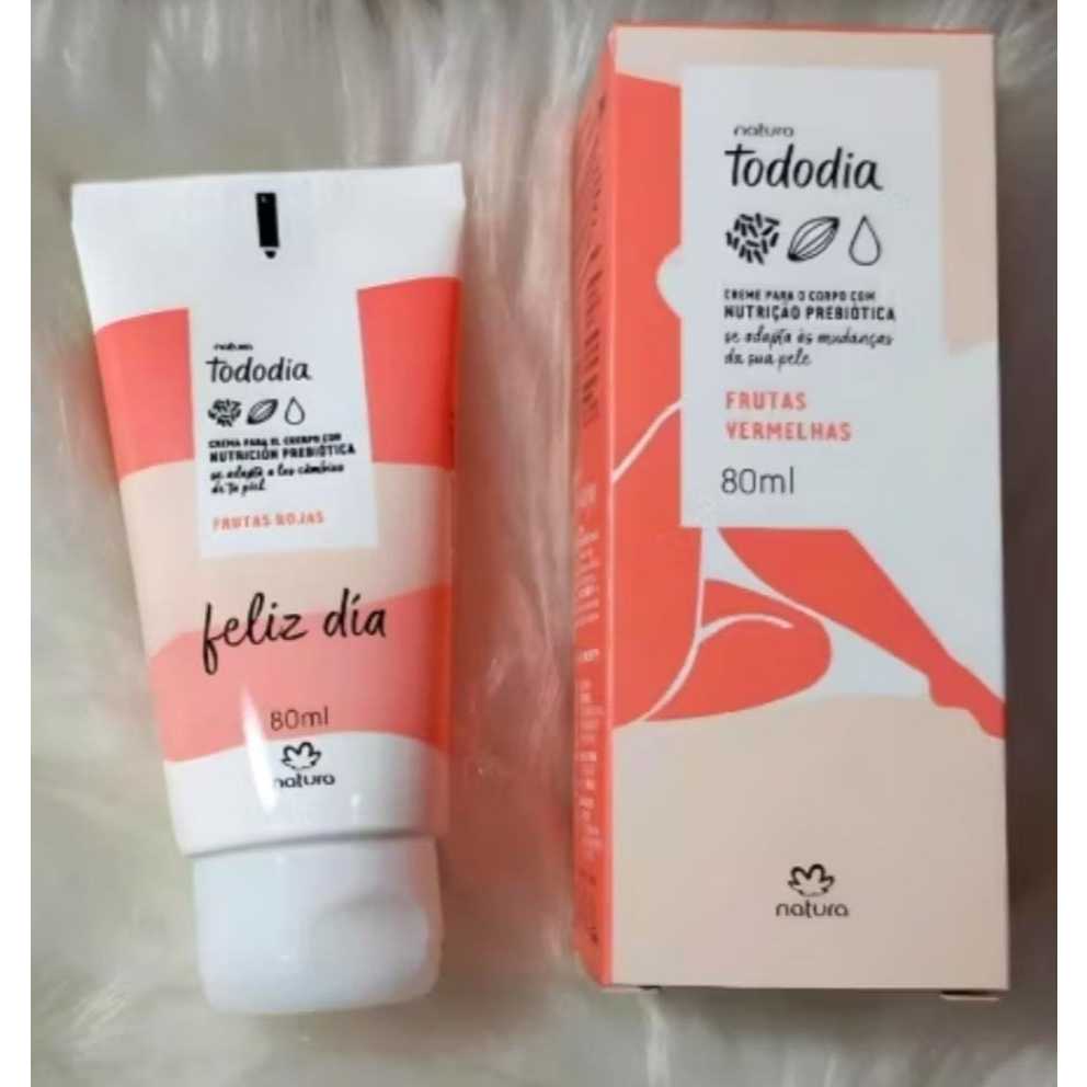 Creme hidratante natura para o corpo frutas - Fragrâncias - Todo Dia 80mL - edição especial feliz dia