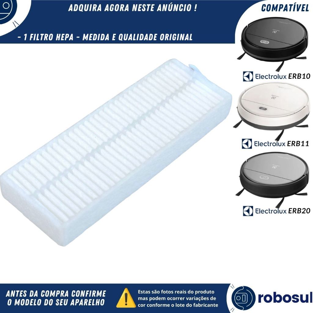 Filtro Hepa Para Robô Aspirador Electrolux HOME-E SPEED ERB10 ERB11 HOME-E CONTROL ERB20 em Oferta na Shopee