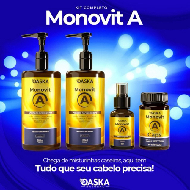 Produtos Capilar Monovit Vitamina A e Bepantol | Crescimento e Anti Queda