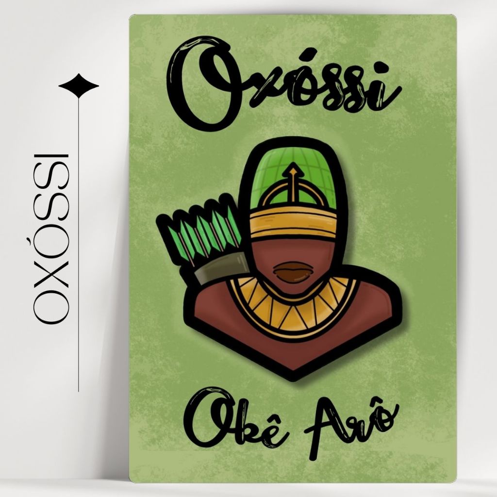 Quadro Decorativo Orixá Oxóssi - Coleção Orixá Saudação - Umbanda/Candomblé - Envio Imediato