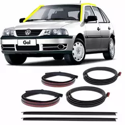 Par Borracha Pingadeira Friso Teto Lateral Parabrisa Gol G3 G4 2000 A 2014
