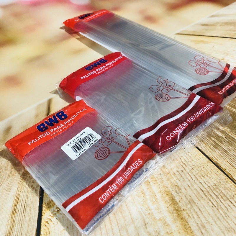 100 Palitos para Pirulito Médio Cristal Nº 14 - BWB Cod 226 em Oferta na Shopee