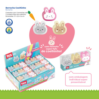 Borracha Coelhinho Holic Fofurices -  C/ 3 Cada modelo - Tris em Oferta na Shopee