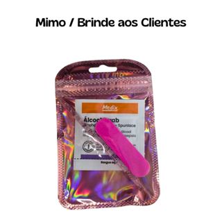 10 a 50 Pacotes com Lixa Unha + Palito Acrílico + Alcool  - Mimo ao Cliente Brinde Lembrancinha em Oferta na Shopee