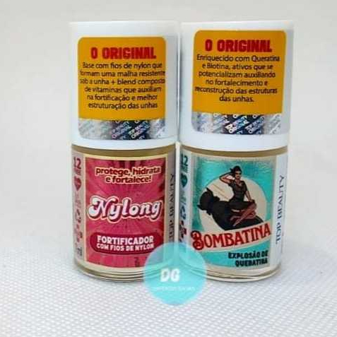 Kit com 2 Bases -  Nylong + Bombatina  Sos Unhas 12 Free Top Beauty em Oferta na Shopee