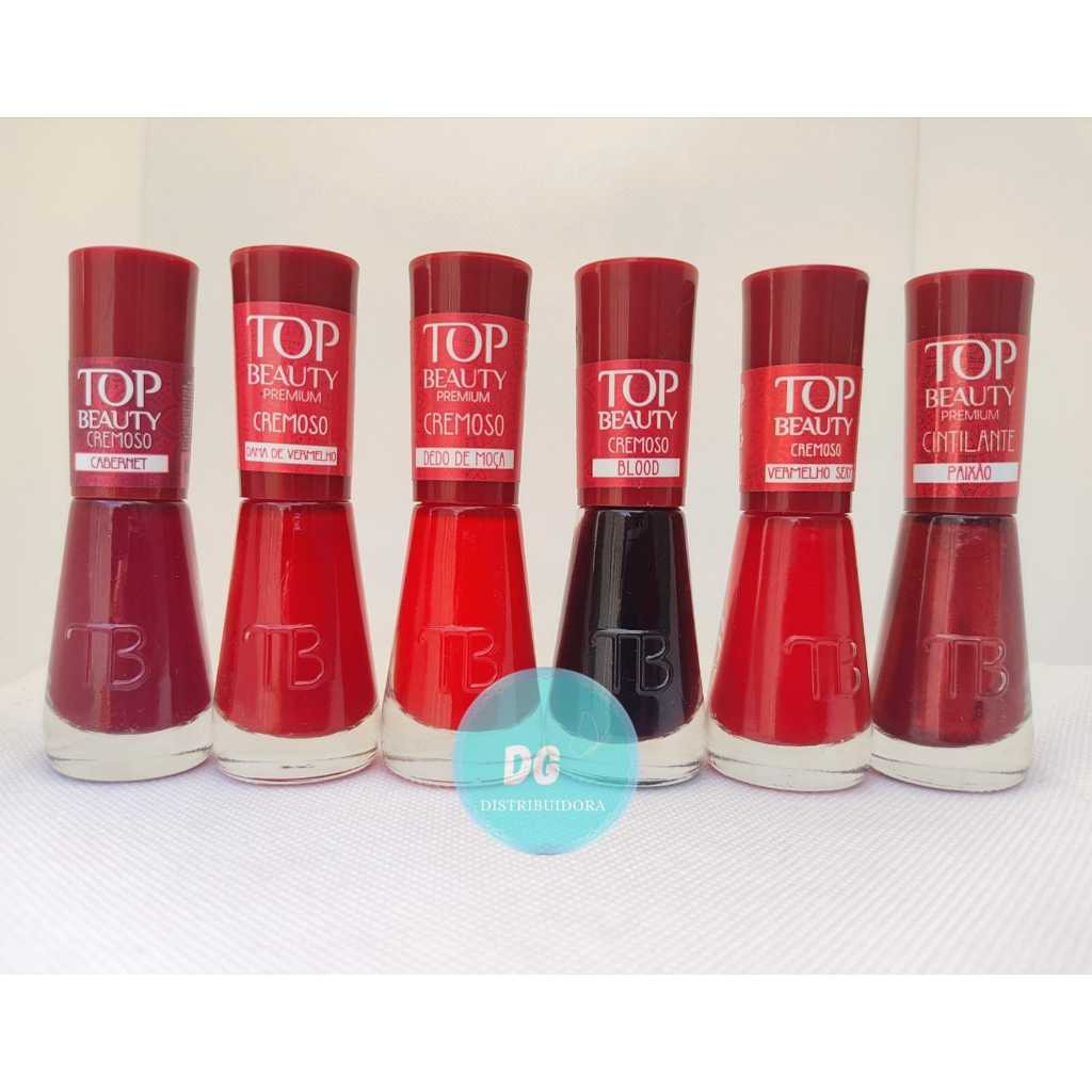 Kit Vermelho Com 6 Esmaltes Top Beauty