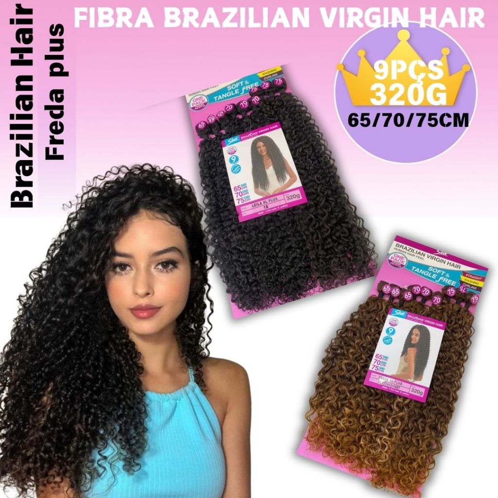 Cabelo Orgânico Bio Humano Brazilian Hair Cacheado - Freda Xl Plus - 320g 9pcs em Oferta na Shopee