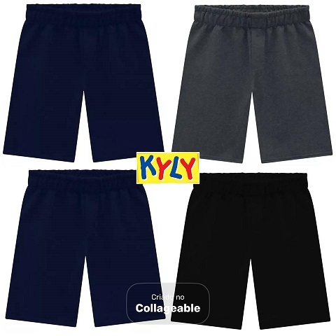 KIT 4 BERMUDA KYLY MOLETOM INFANTIL