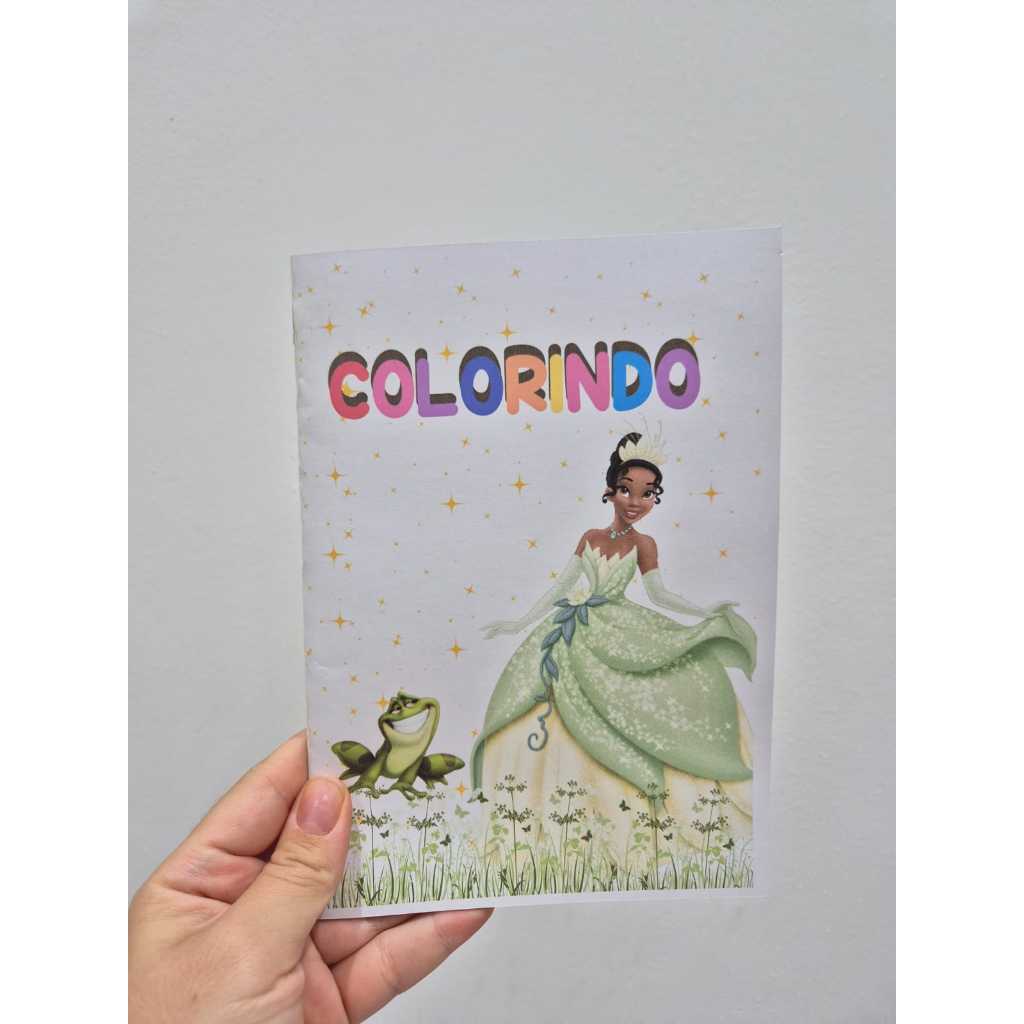 Kit 10 Revista Princesa Tiana Para colorir Personalizados Para festa de Aniversario