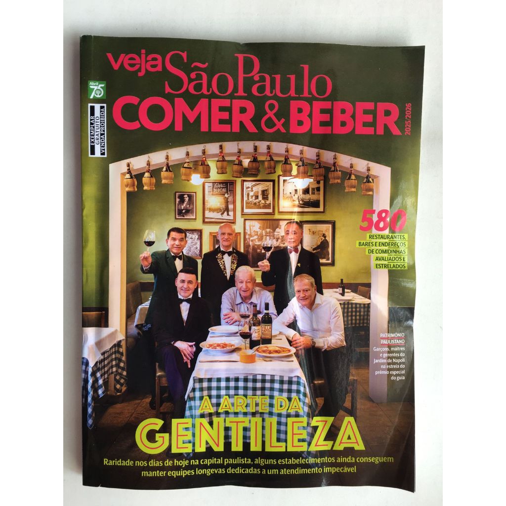 Revista Veja Edição Comer e Beber 2025 São Paulo