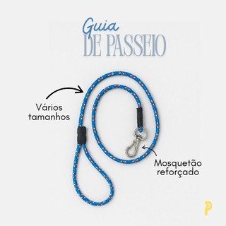 Guia de passeio para cachorro pet - corda reforçada grande para todos os portes