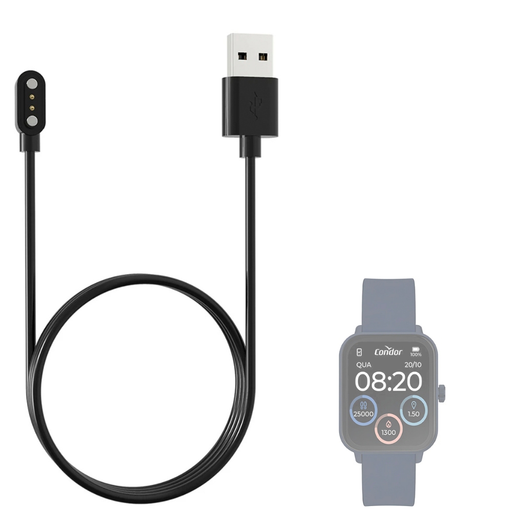 Cabo Carregador USB Compativel Com Smartwatch Condor Smart