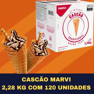 Cascão Baunilha Tradicional Marvi  Sobremesa Doces Sorvetes 120 unidades. em Oferta na Shopee