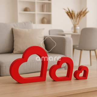 Kit Coração Decorativo 3D – Decoração Romântica Minimalista e Moderna, Enfeite para Quarto e Sala em Oferta na Shopee