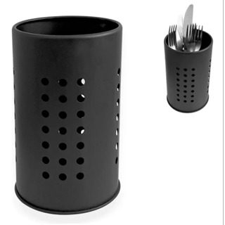 Porta Talheres Utensílios De Cozinha Em Aço Inox Vazado preto-6520 em Oferta na Shopee