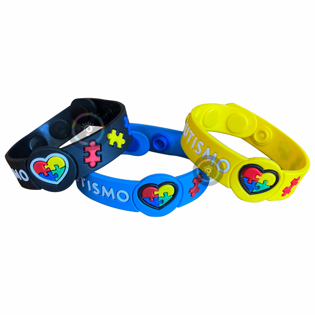 Pulseira de Identificação Autismo Autista Infantil Silicone em Oferta na Shopee