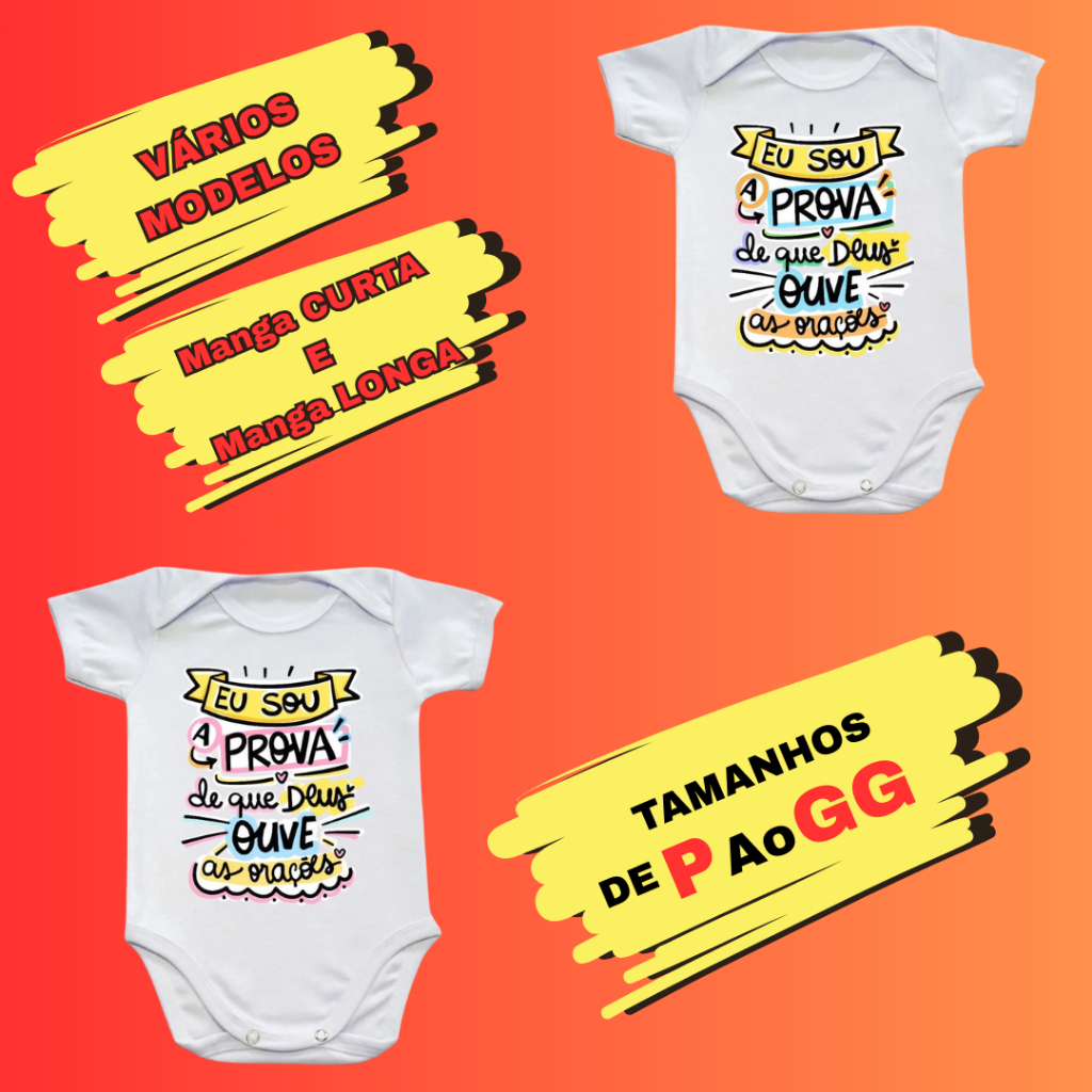 Body Bebê com Frases: Eu Sou A Prova De Que Deus Ouve As Orações em Oferta na Shopee