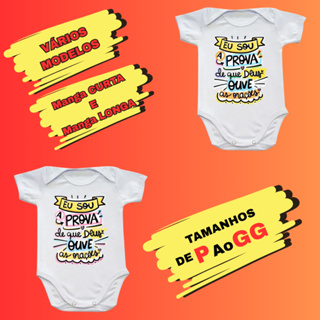 Body Bebê com Frases: Eu Sou A Prova De Que Deus Ouve As Orações em Oferta na Shopee