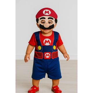 Fantasia Infantil Super Mario Brós Infantil Temática Festa em Oferta na Shopee