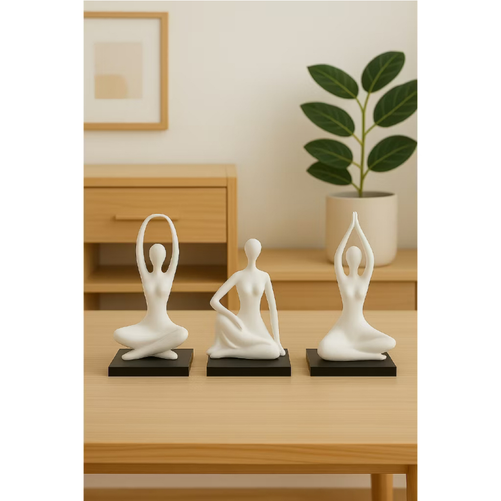 Kit 3 Estátuas Pensador Escultura Nórdica Abstrata Moderna Decoração Casa Escritório Enfeite de Sala em Oferta na Shopee