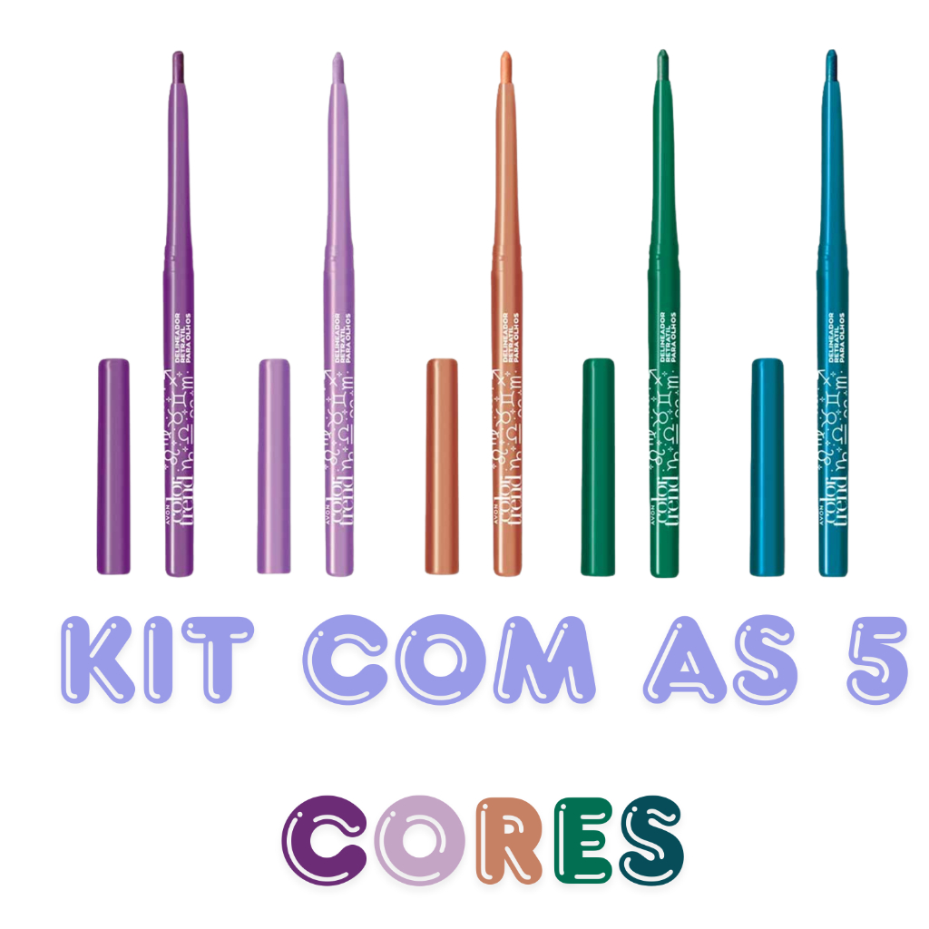 Delineador Retrátil para Olhos Zodíaco Mystical Vibes: Fogo, Ar, Terra, Água