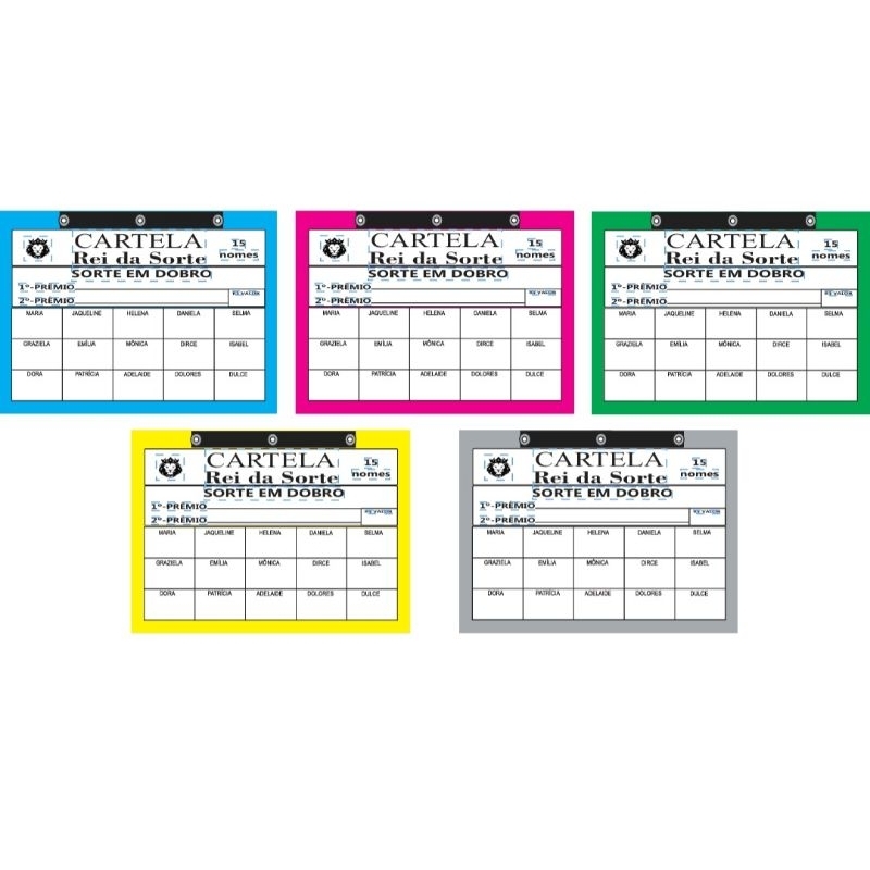 10 Cartelas de 15 Nomes 2 Ganhadores (5 Cores) REI em Oferta na Shopee